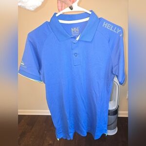 NWOT MEN's Helly Hansen Blue and Yellow Polo Shirt Size Small